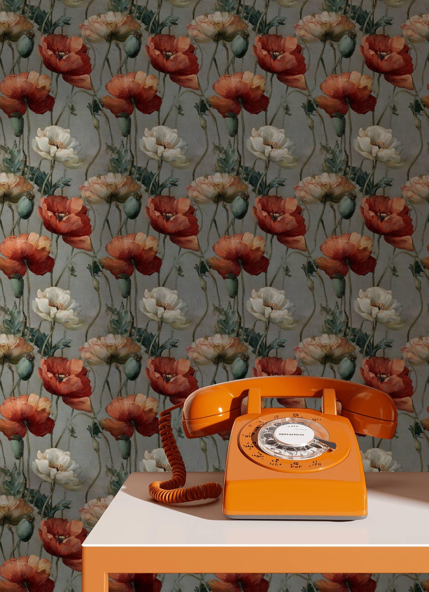 Dutch Floral Wallpaper: Vintage Oil Painting Mural, Dark Academia Peel and Stick