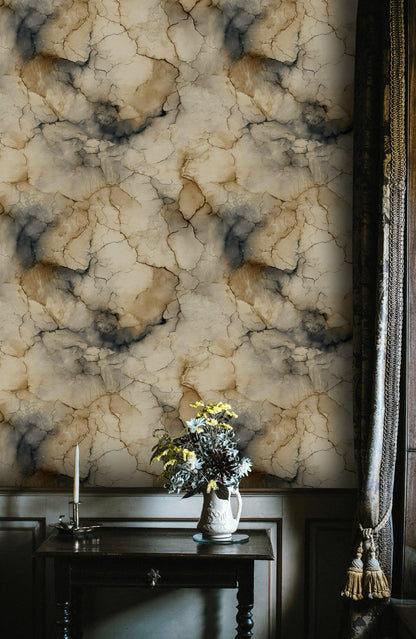 Cracked Earth Texture Wallpaper | Abstract distressed Wall Mural | Neutral Peel and Stick Decor