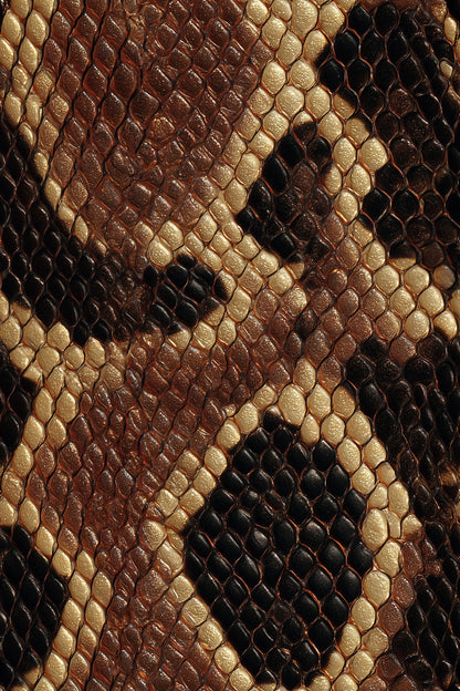 Luxury Snakeskin Wallpaper Brown Python Print Exotic Animal Pattern Accent Wall
