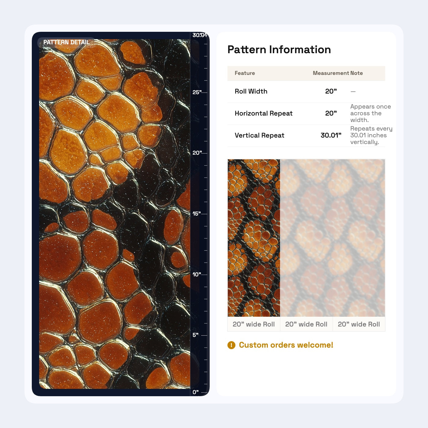 Burnt Orange Snakeskin Wallpaper Luxury Reptile Scale Pattern Dark Art Deco Decor
