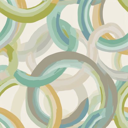 Interlocking Ring Wallpaper Modern Abstract Loop Pattern Decor