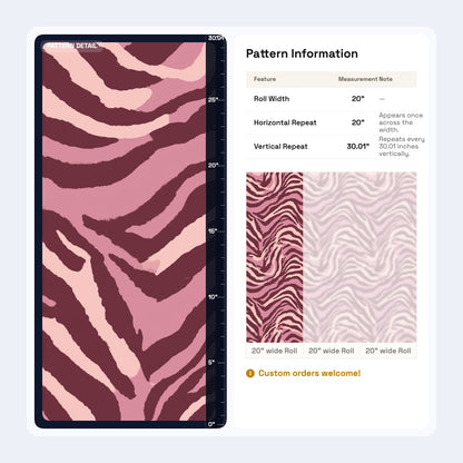 Burgundy Zebra Wallpaper Tonal Animal Print Wavy Stripe Pattern