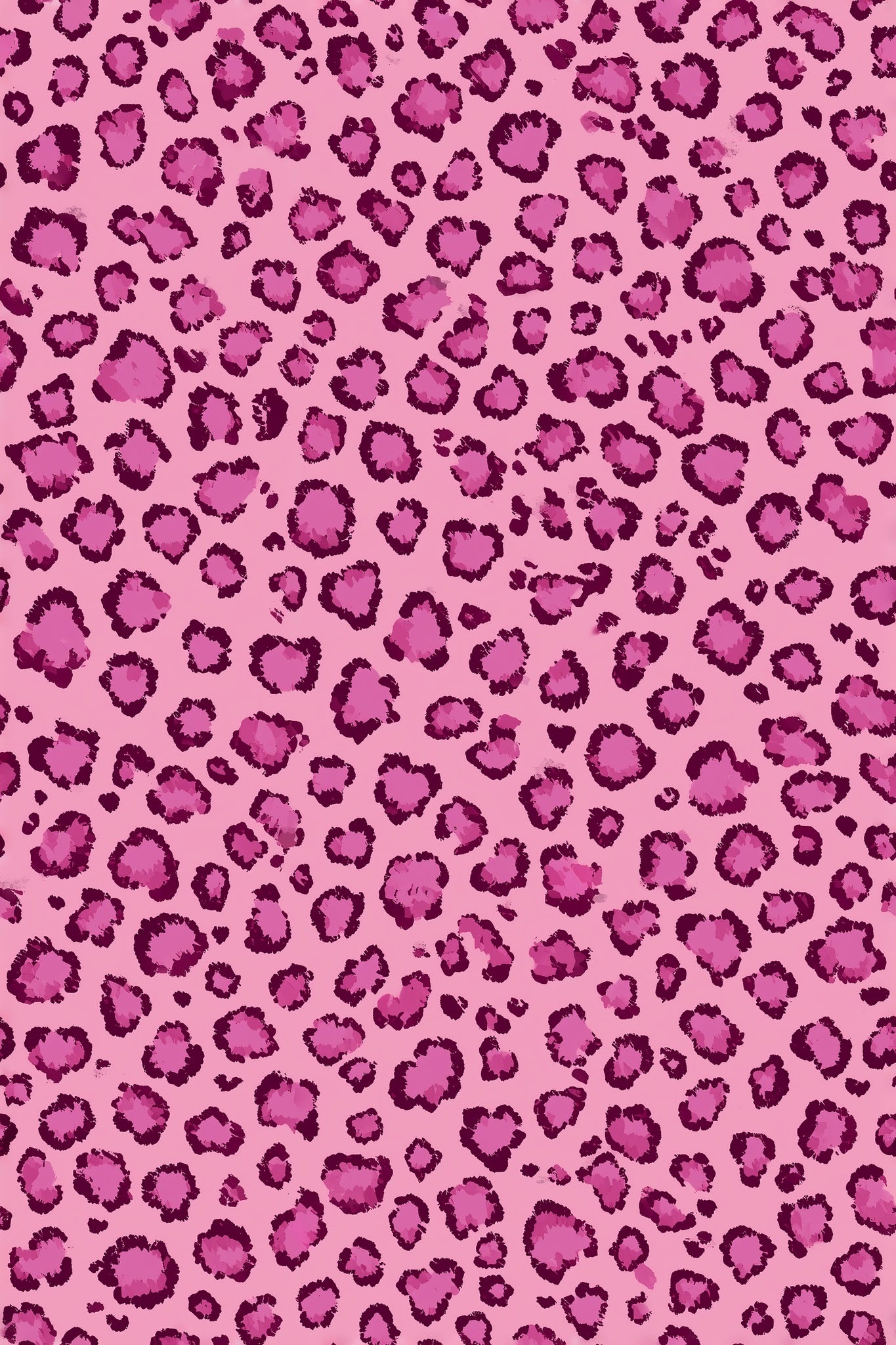 Pink Leopard Print Wallpaper Bold Maximalist Animal Pattern Wall Decor