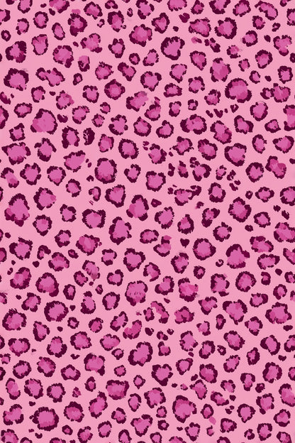 Pink Leopard Print Wallpaper Bold Maximalist Animal Pattern Wall Decor