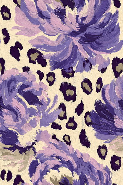 Violet Bloom Wallpaper Bold Floral Designer Pattern for Modern Interiors