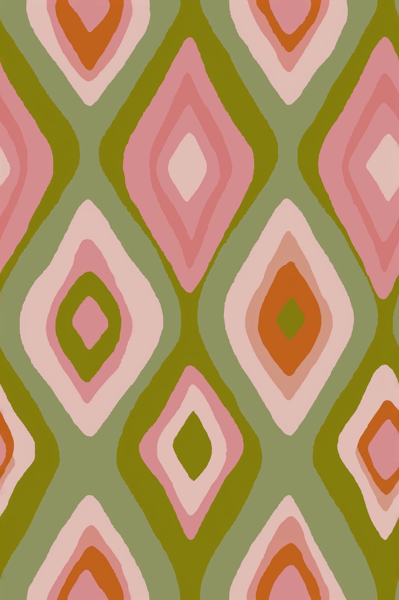 Vintage Diamond Wallpaper Retro Geometric Wall Pattern