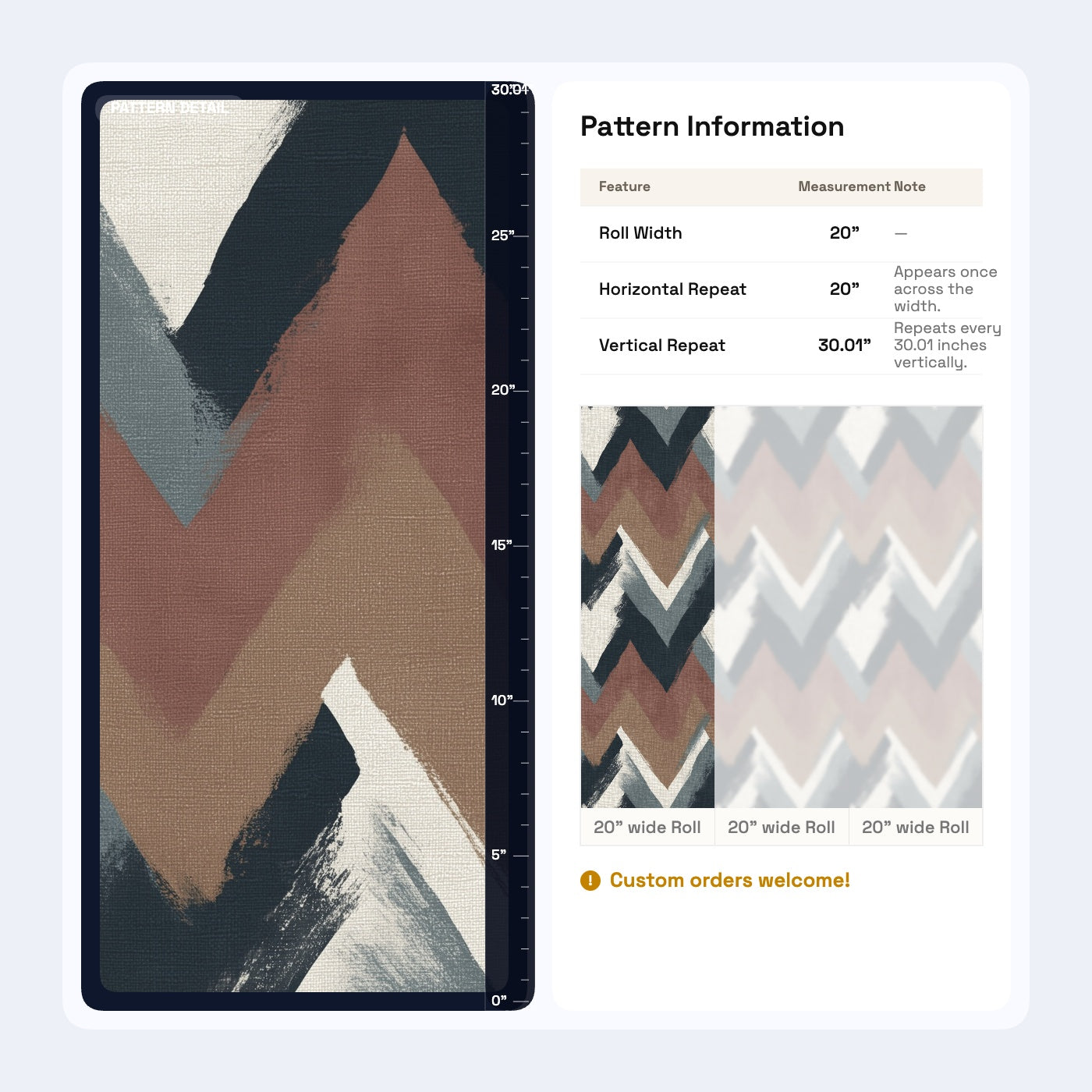 Painterly Chevron Wallpaper Modern Abstract Earth Tone Wall Decor