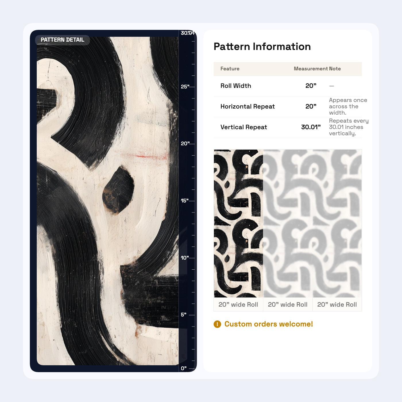 Brushstroke Abstract Wallpaper Black Cream Modern Organic Pattern Decor