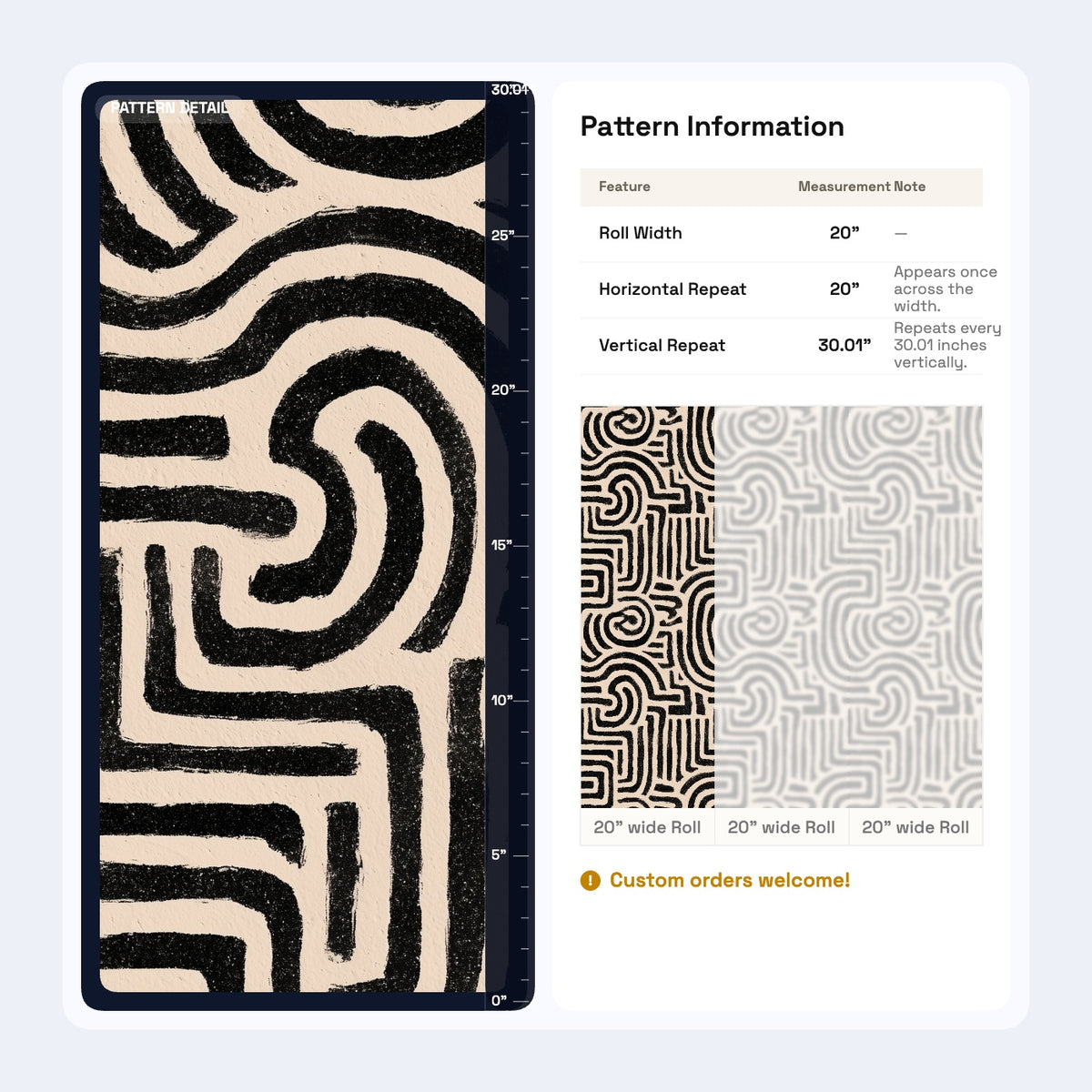 Abstract Maze Wallpaper Black Cream Hand Drawn Line Pattern
