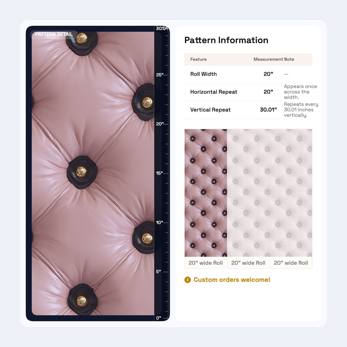 Blush Pink Tufted Wallpaper Button Diamond Pattern Glam Wall Decor