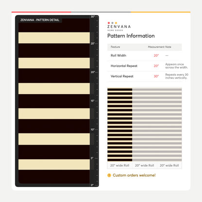 Espresso Brown Horizontal Stripe Wallpaper Modern Graphic Pattern
