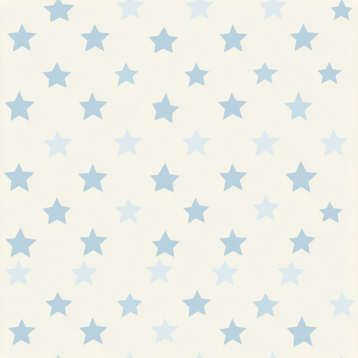 Powder Blue Star Nursery Wallpaper on Warm Ivory