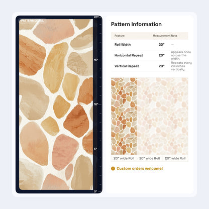 Terracotta Pebble Wallpaper Watercolor Organic Pattern
