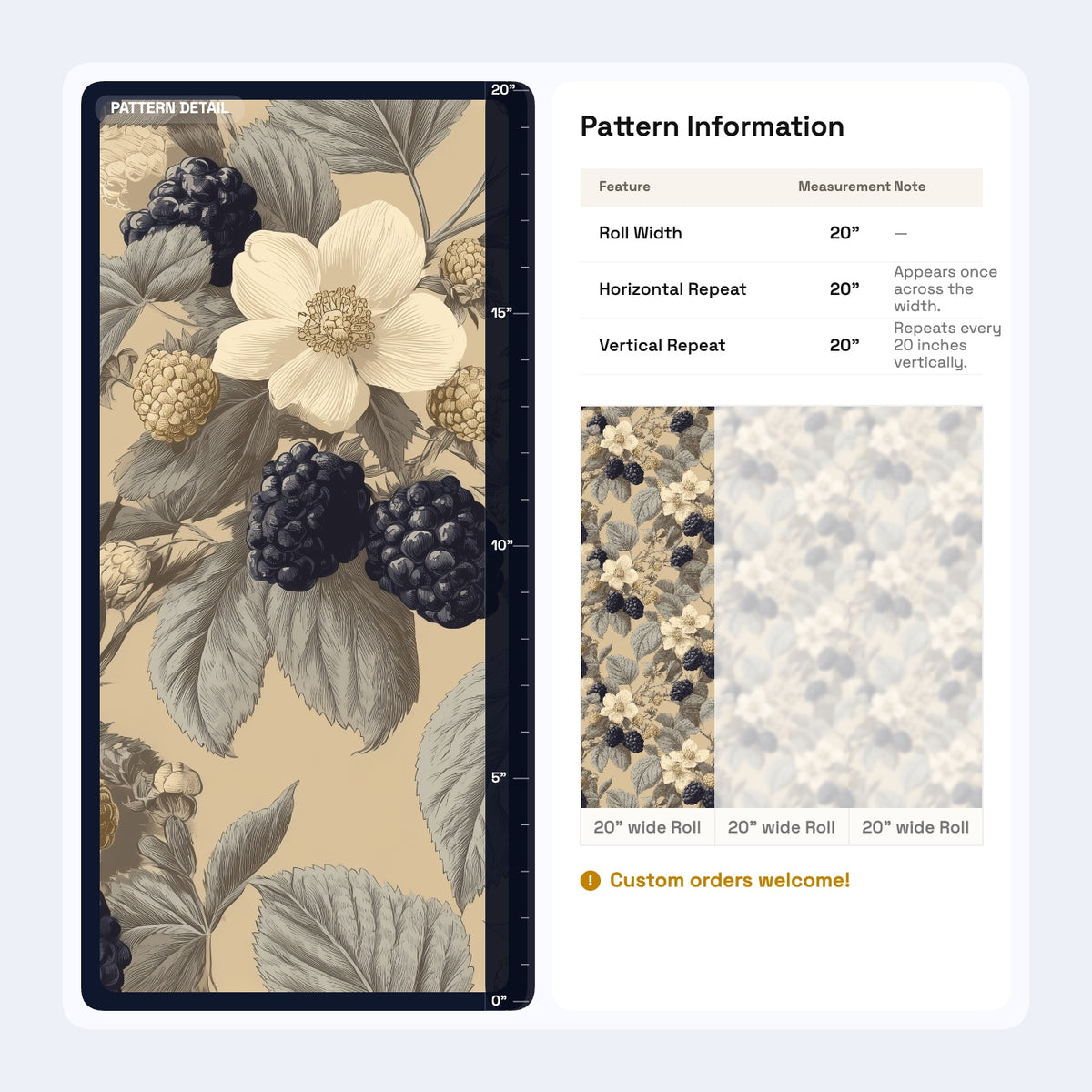 Blackberry Wallpaper Botanical Fruit Engraving Garden Pattern