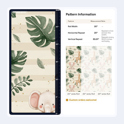 Giraffe Elephant Wallpaper Watercolor Jungle Pattern