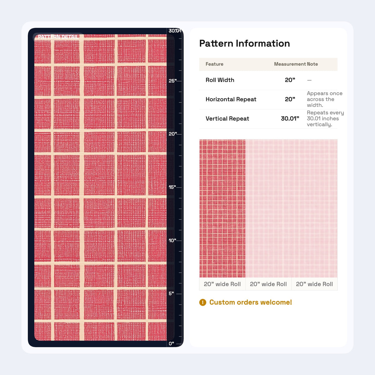 Red Grid Wallpaper Small Check Windowpane Pattern Woven Linen Texture