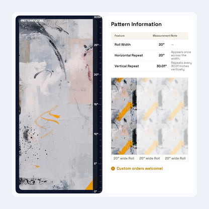 Abstract Wallpaper Yellow Black Modern Art Brushstroke Contemporary Pattern