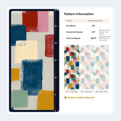 Color Block Wallpaper Hand Painted Abstract Geometric Pattern
