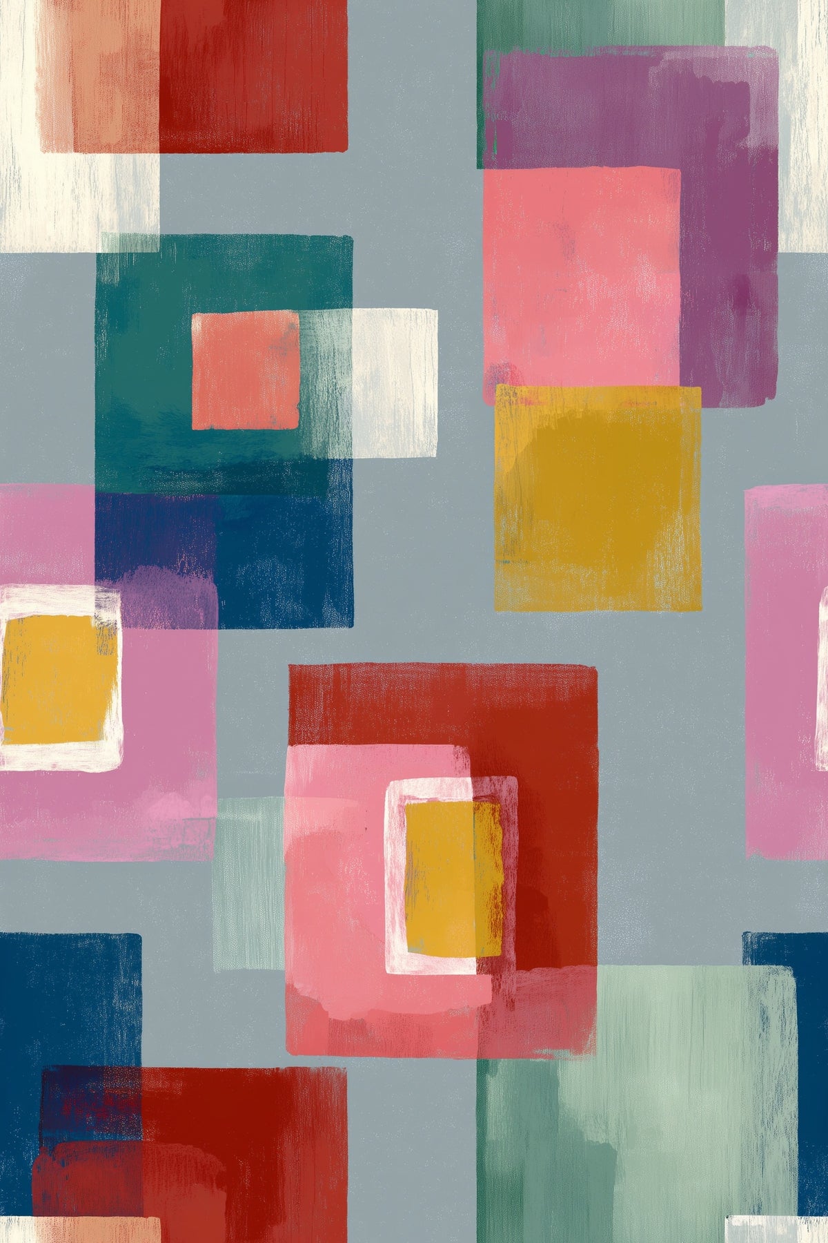 Painted Squares Wallpaper Modernist Art Pattern