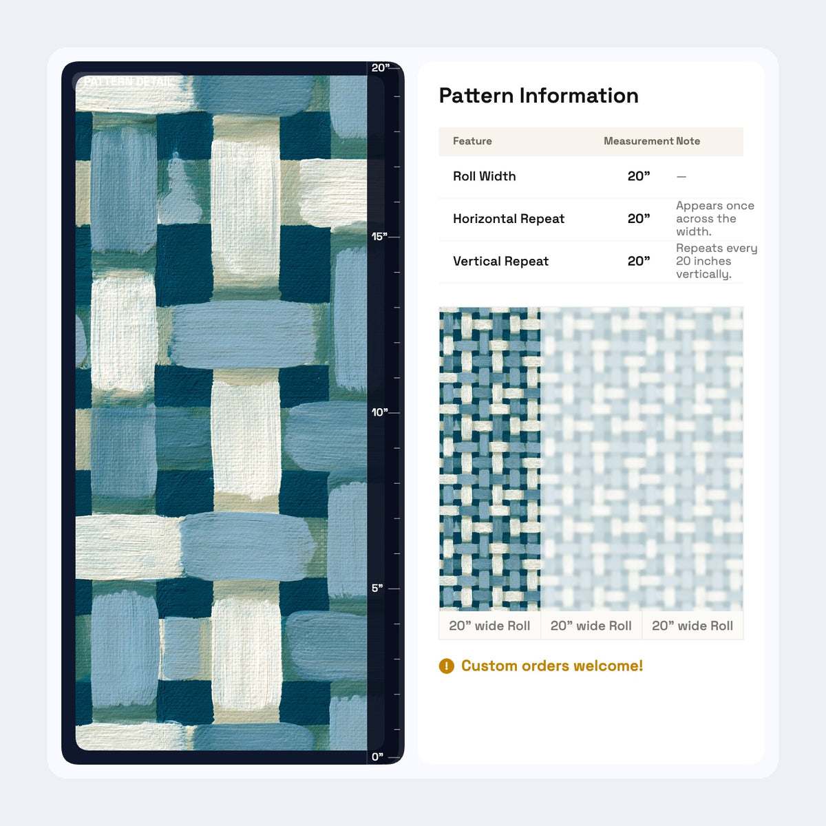 Woven Brushstroke Wallpaper Blue Geometric Pattern