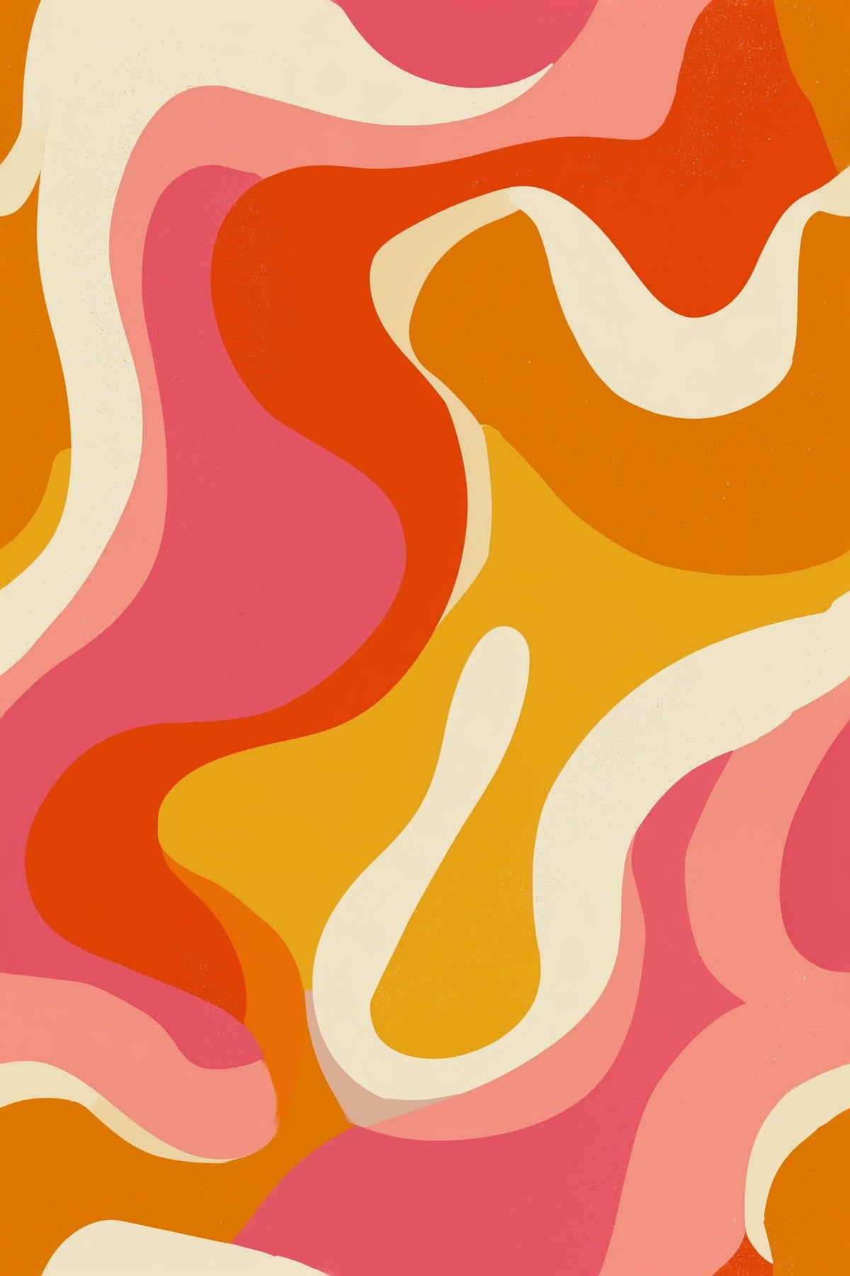 Retro Wavy Wallpaper Pink Orange Psychedelic Pattern