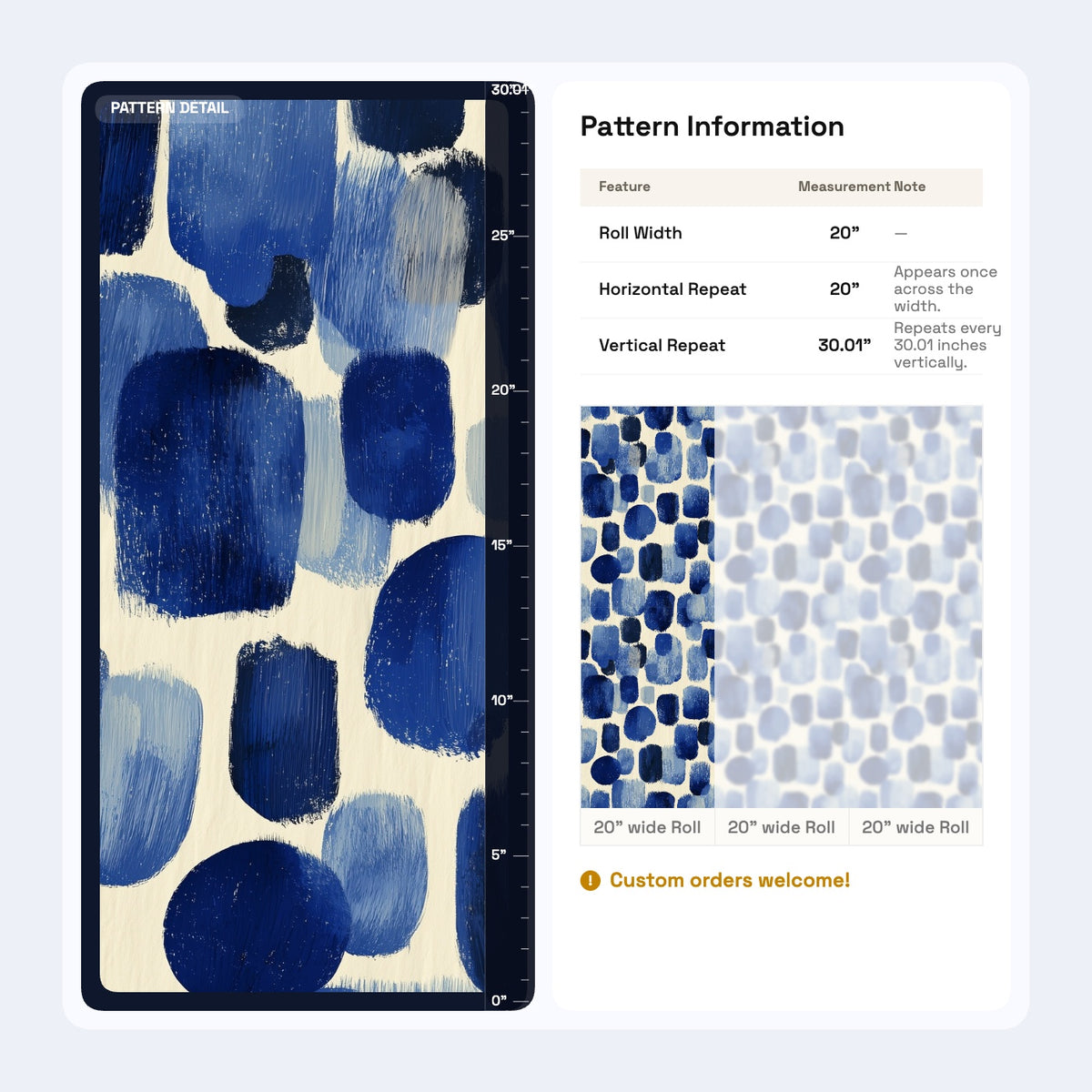 Blue Brushstroke Wallpaper Hand Painted Indigo Abstract Pattern