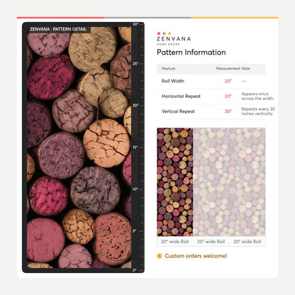 Wine Cork Wallpaper Rustic Winery Vineyard Pattern