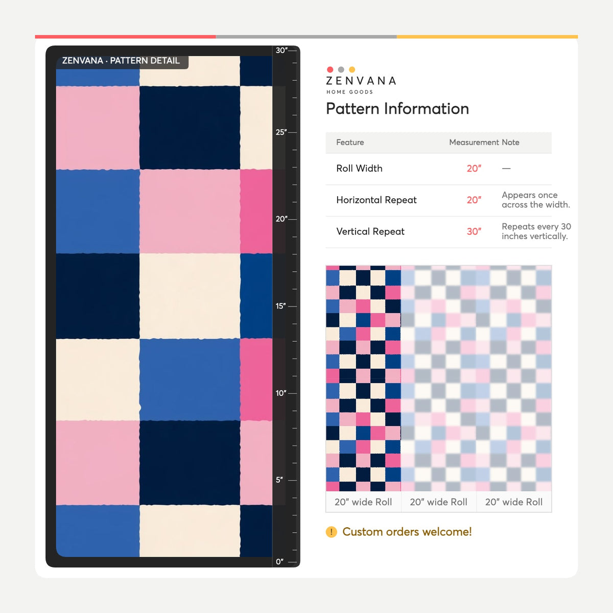 Geometric Checkered Wallpaper Color Block Navy Pink Blue