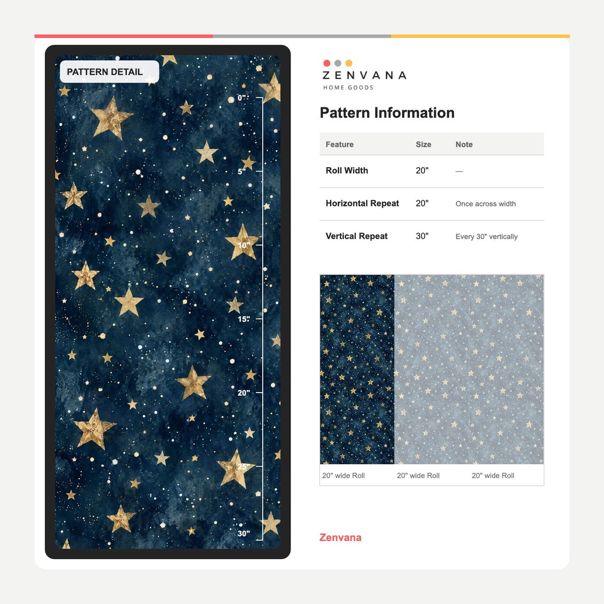 Midnight Blue Celestial Wallpaper with Golden Stars