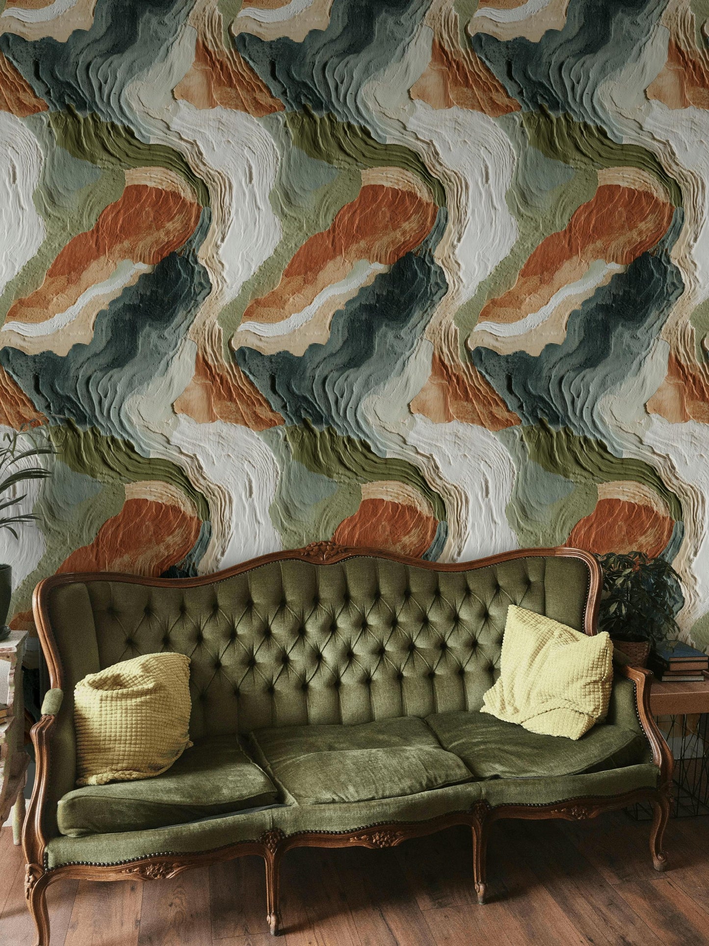Textured Abstract Wallpaper Mural | Earth Tone Boho Peel & Stick
