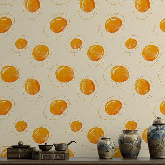 Funky Dots Wallpaper | Retro Orange Peel and Stick Mural