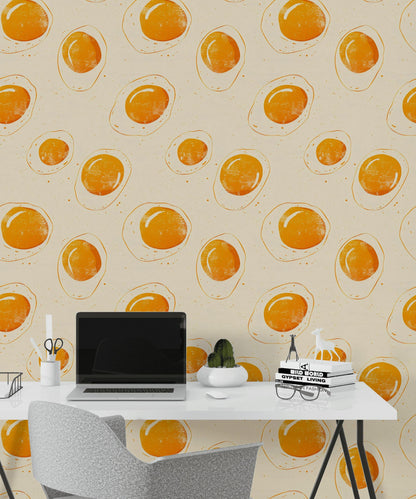 Funky Dots Wallpaper | Retro Orange Peel and Stick Mural