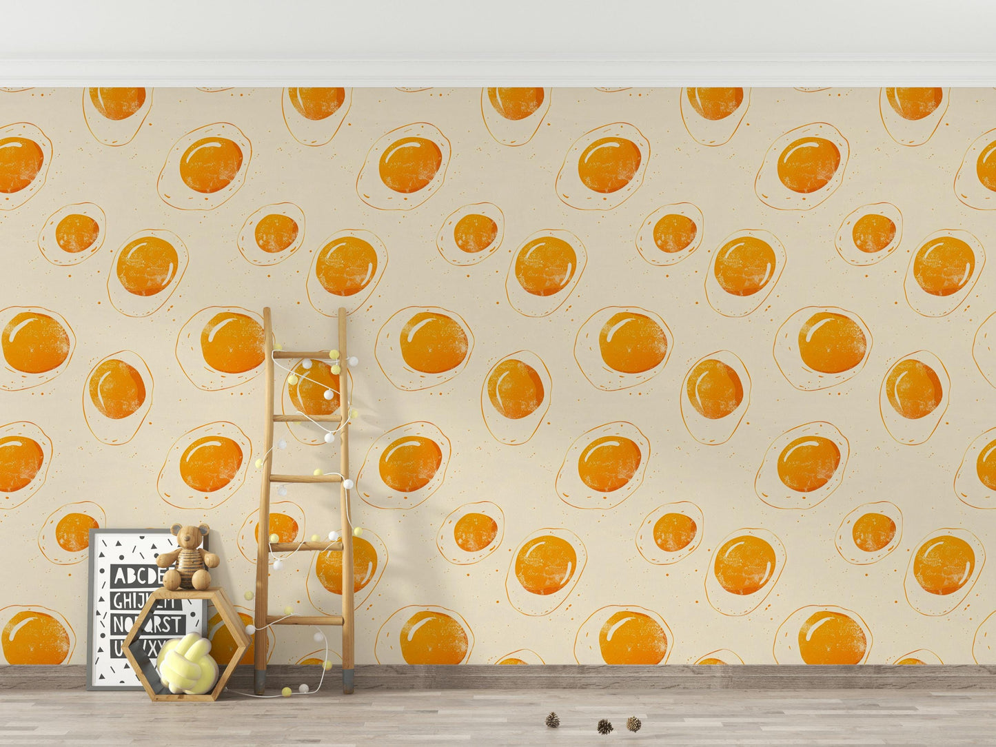 Funky Dots Wallpaper | Retro Orange Peel and Stick Mural