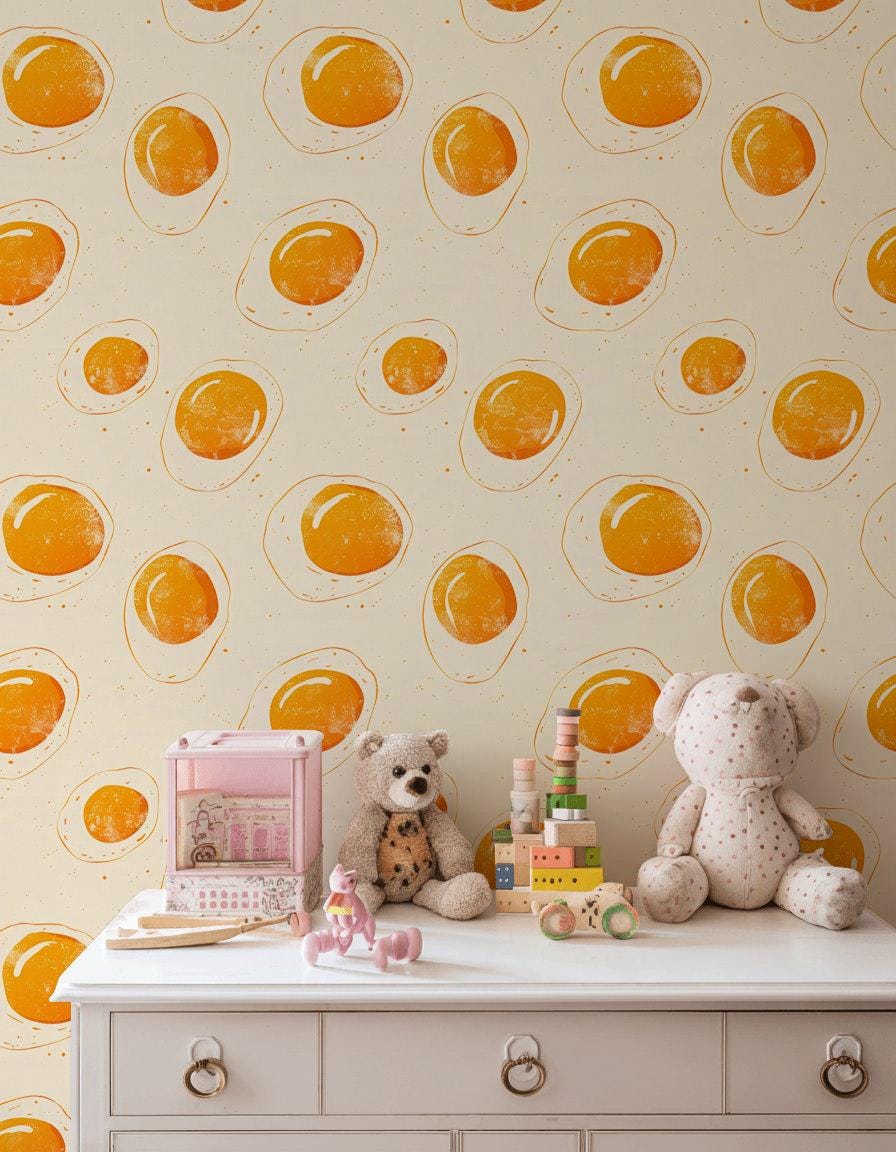 Funky Dots Wallpaper | Retro Orange Peel and Stick Mural