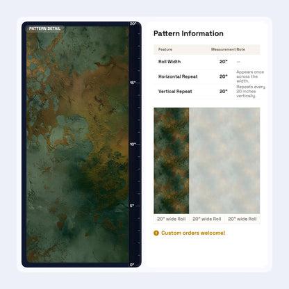Abstract Patina Wallpaper | Teal & Gold Faux Texture Mural