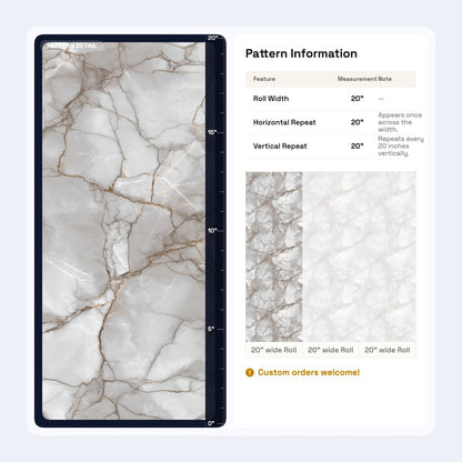 Luxury Grey Marble Wall Mural | Gold Vein Peel and Stick & Unpasted Wallpaper