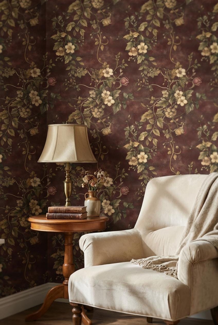 Floral Wallpaper Vintage Elegant Wall Mural