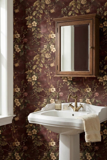 Floral Wallpaper Vintage Elegant Wall Mural