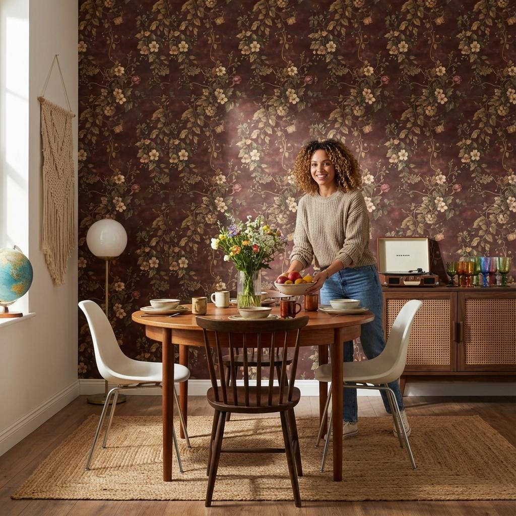Floral Wallpaper Vintage Elegant Wall Mural