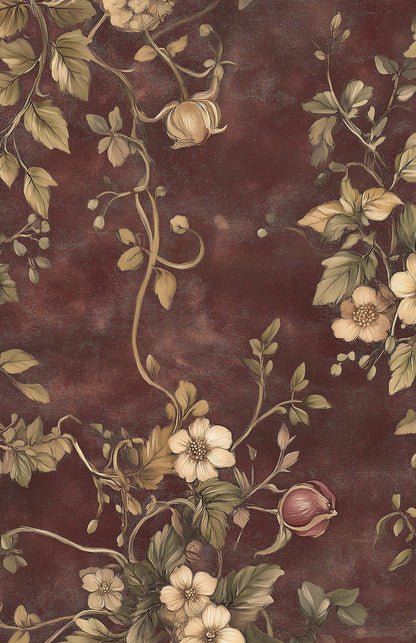 Floral Wallpaper Vintage Elegant Wall Mural