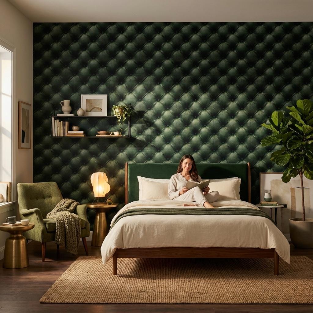 Tufted Wallpaper Leather Geometric Wall Mural