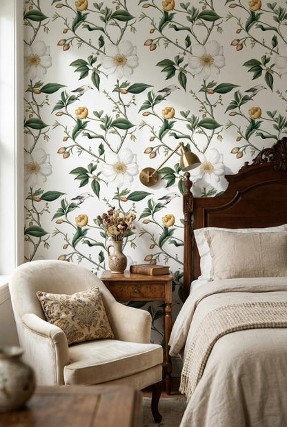 Nature Wallpaper Floral Vintage Wall Mural