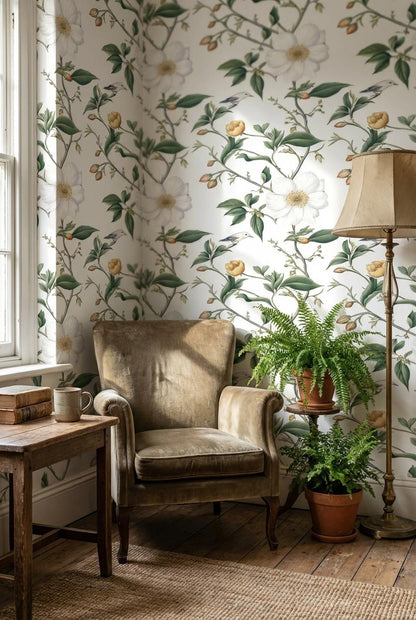 Nature Wallpaper Floral Vintage Wall Mural