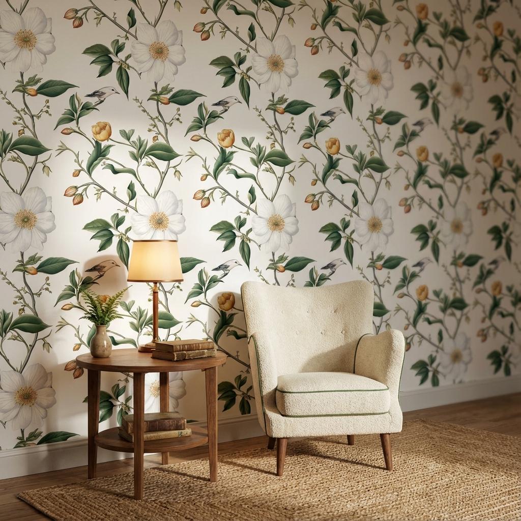 Nature Wallpaper Floral Vintage Wall Mural