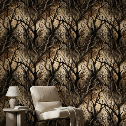 Dark Branches Wallpaper Contemporary Modern Wall Mural