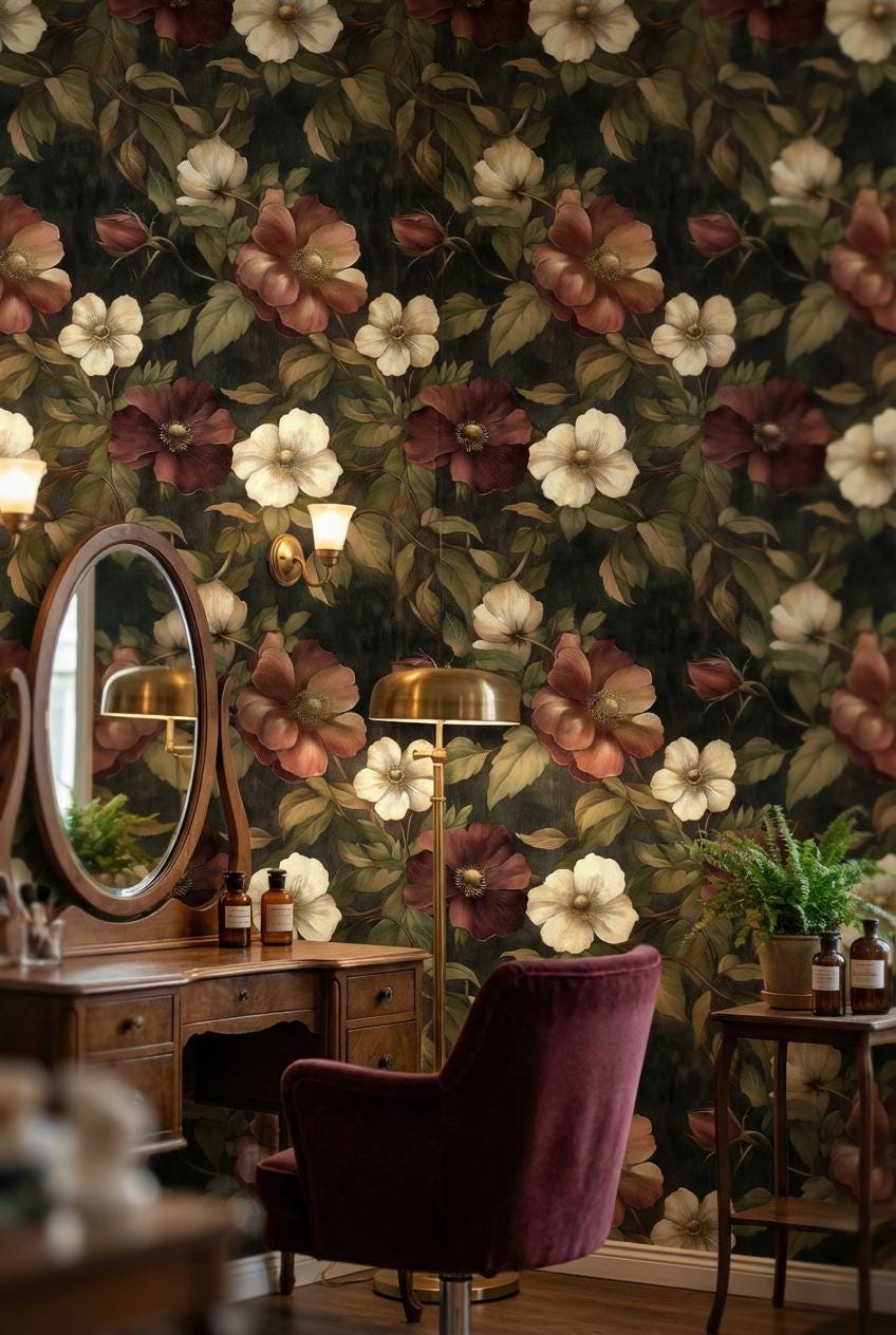 Floral Wallpaper Vintage Botanical Wall Mural