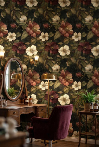 Floral Wallpaper Vintage Botanical Wall Mural