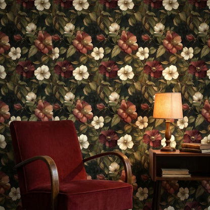 Floral Wallpaper Vintage Botanical Wall Mural