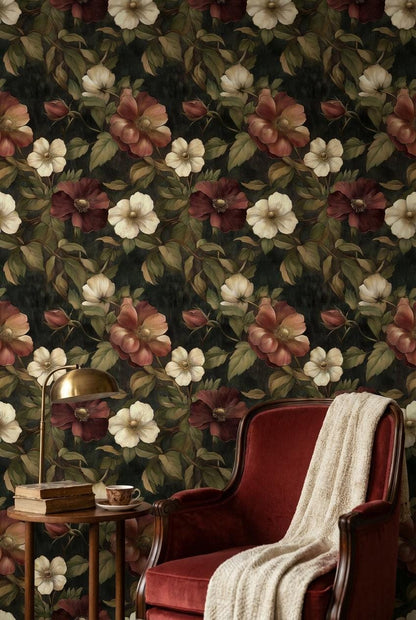 Floral Wallpaper Vintage Botanical Wall Mural
