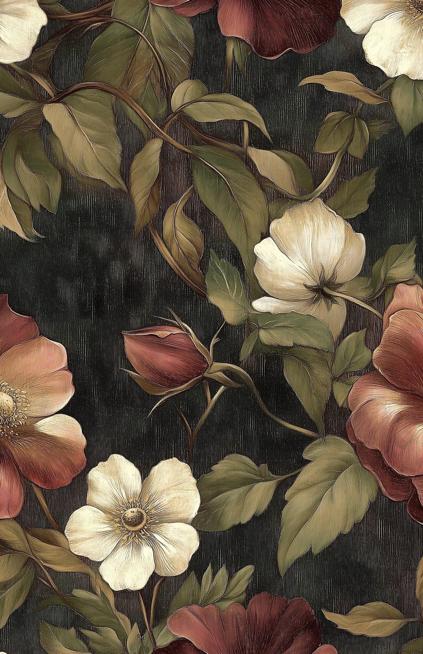 Floral Wallpaper Vintage Botanical Wall Mural